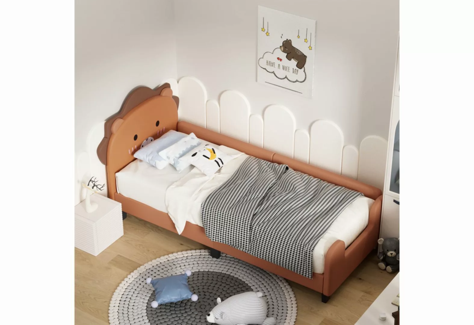 Gotagee Kinderbett Kinderbett 90x200cm Löwenform Einzelbett Gästebett Jugen günstig online kaufen