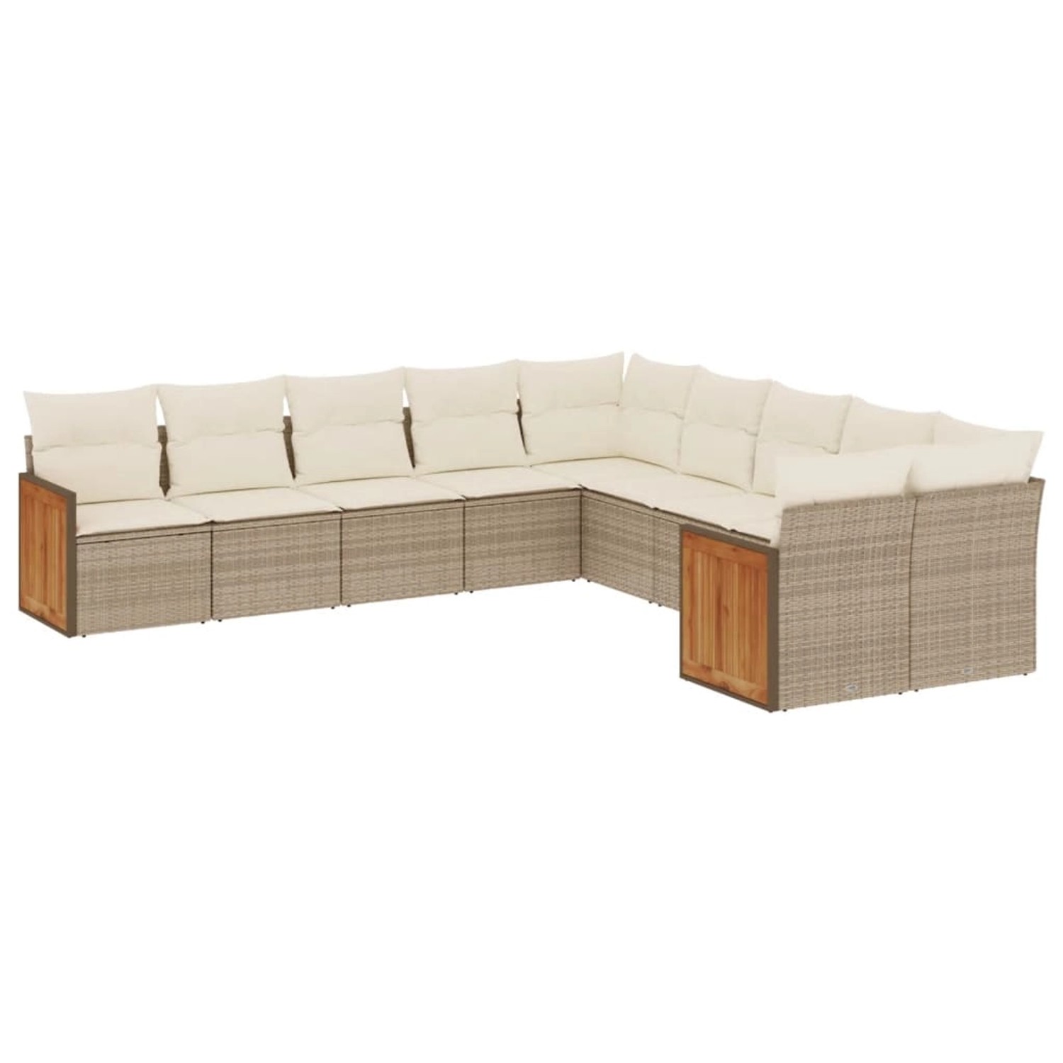 vidaXL 10-Tlg Garten-Sofagarnitur mit Kissen Beige Poly Rattan 3228032 günstig online kaufen