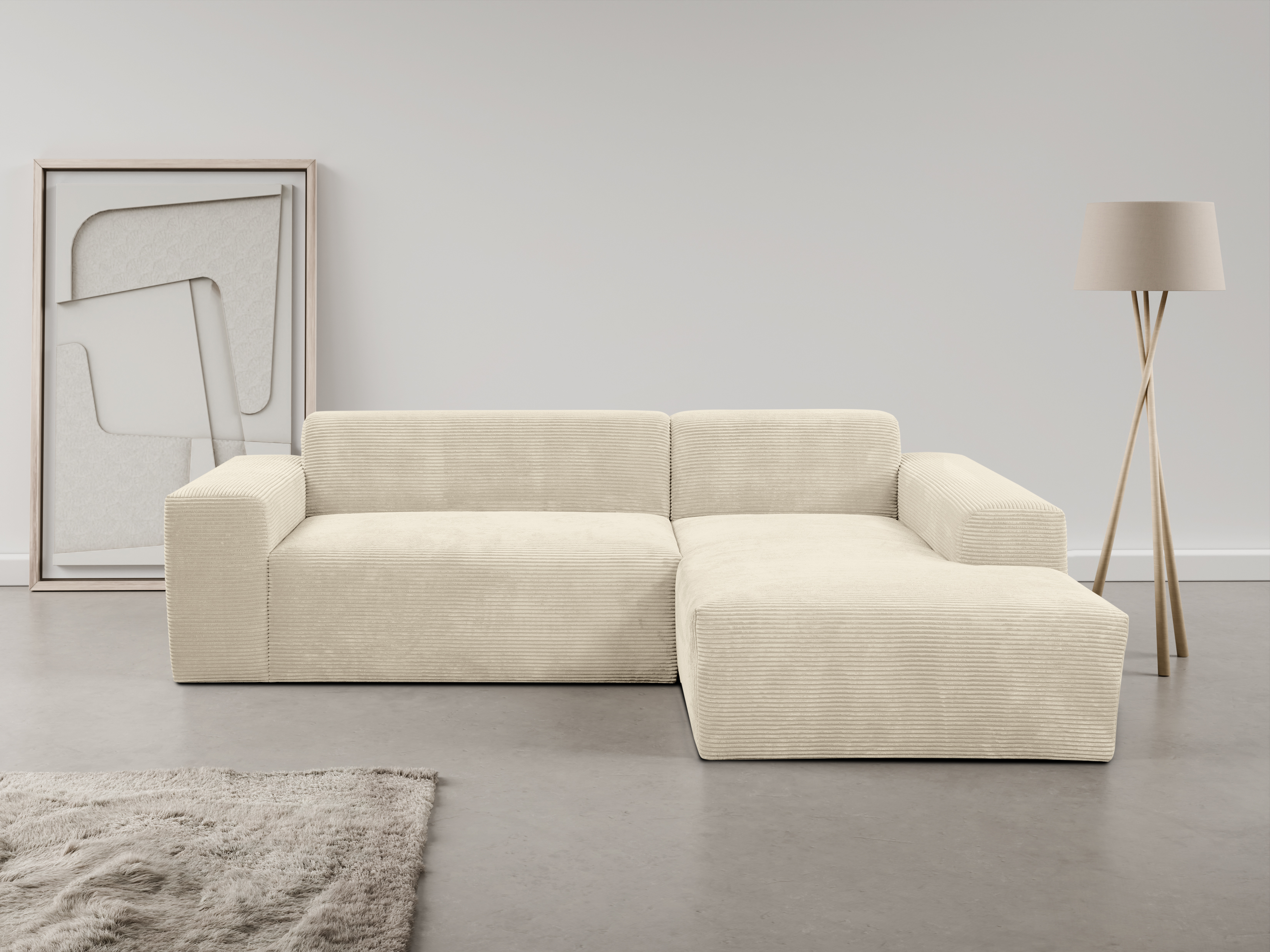 WERK2 Ecksofa "Zeus-L modern und zeitlos, Breite 253cm, bequemes Sofa", Cur günstig online kaufen