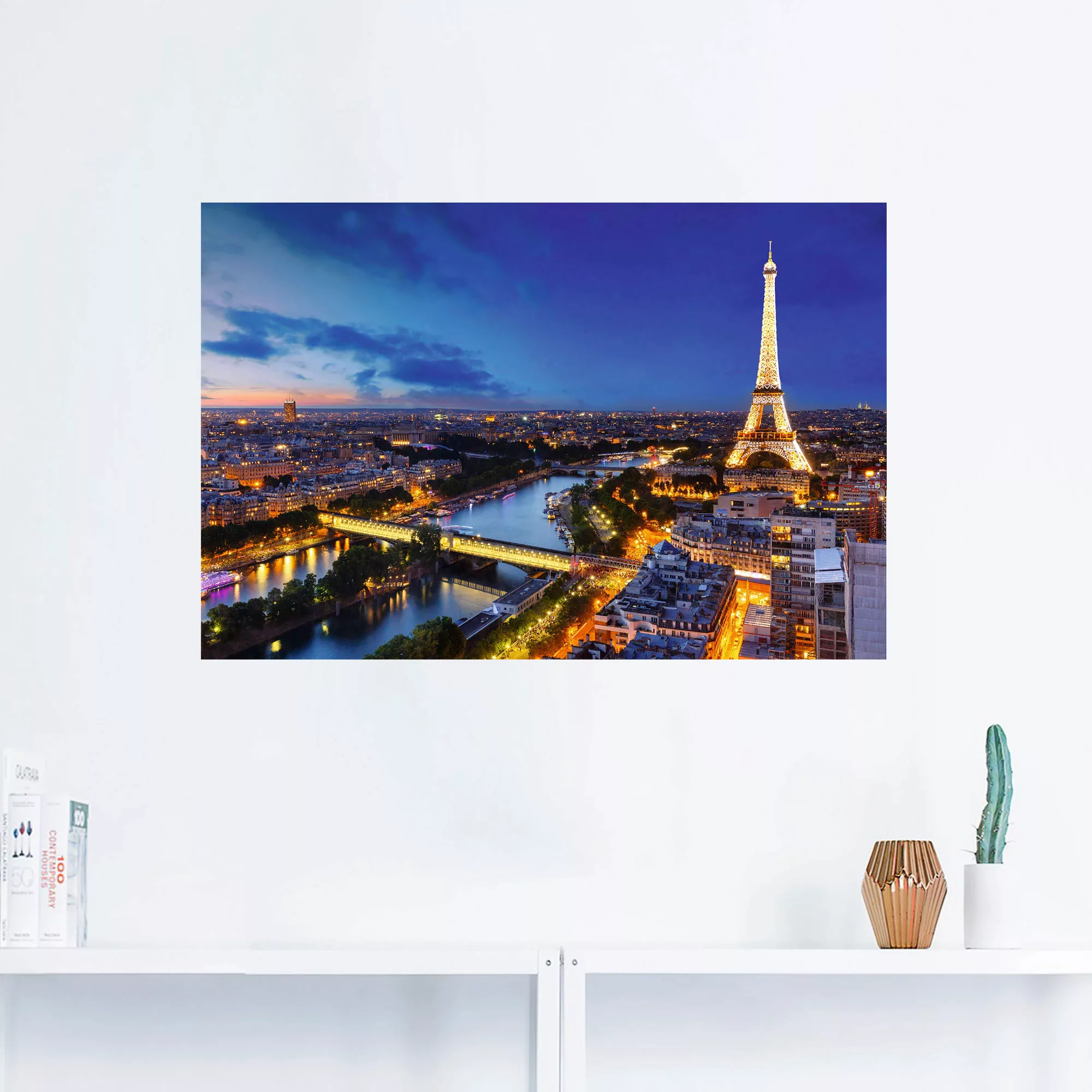 Artland Wandbild »Eiffelturm und Seine am Abend, Paris«, Paris, (1 St.), al günstig online kaufen