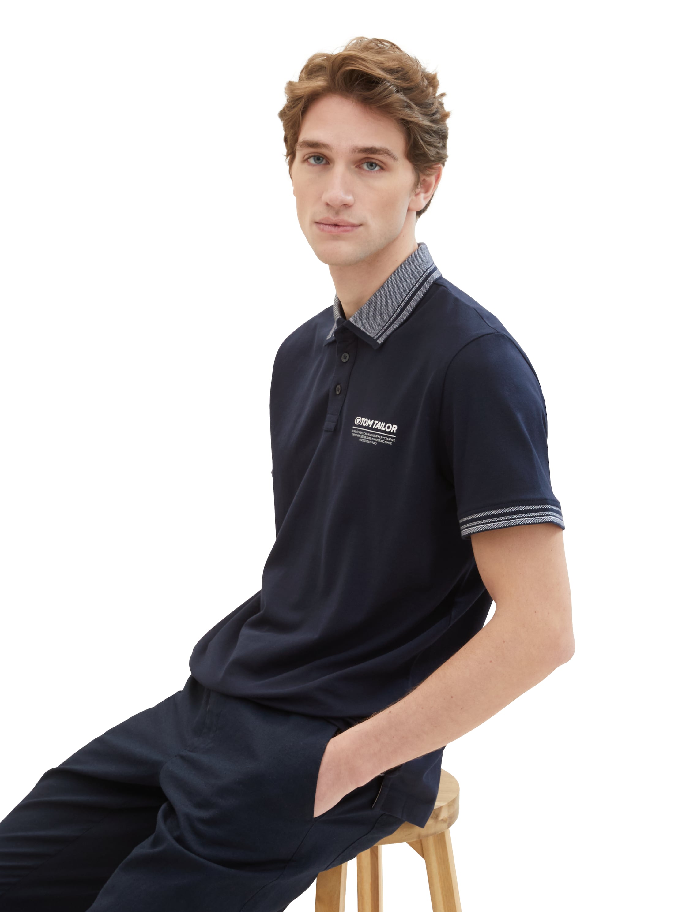 Tom Tailor Herren Poloshirt DETAILED COLLAR - Regular Fit günstig online kaufen