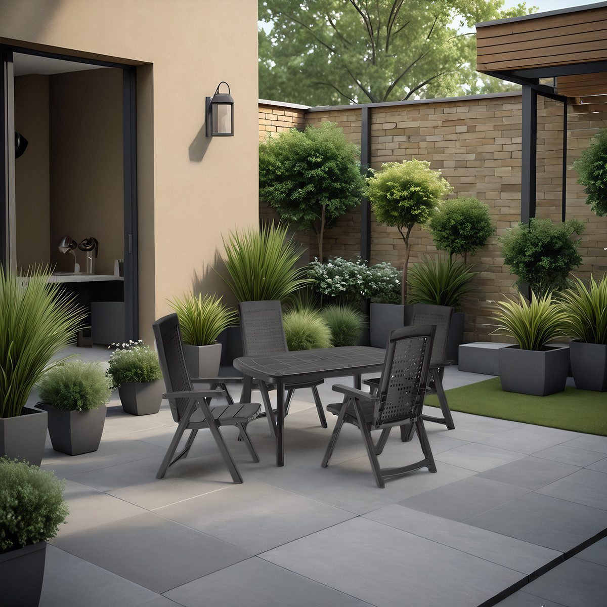 Shaf Garten-Essgruppe Milano Garten Essgruppen-Set Klappstuhl günstig online kaufen