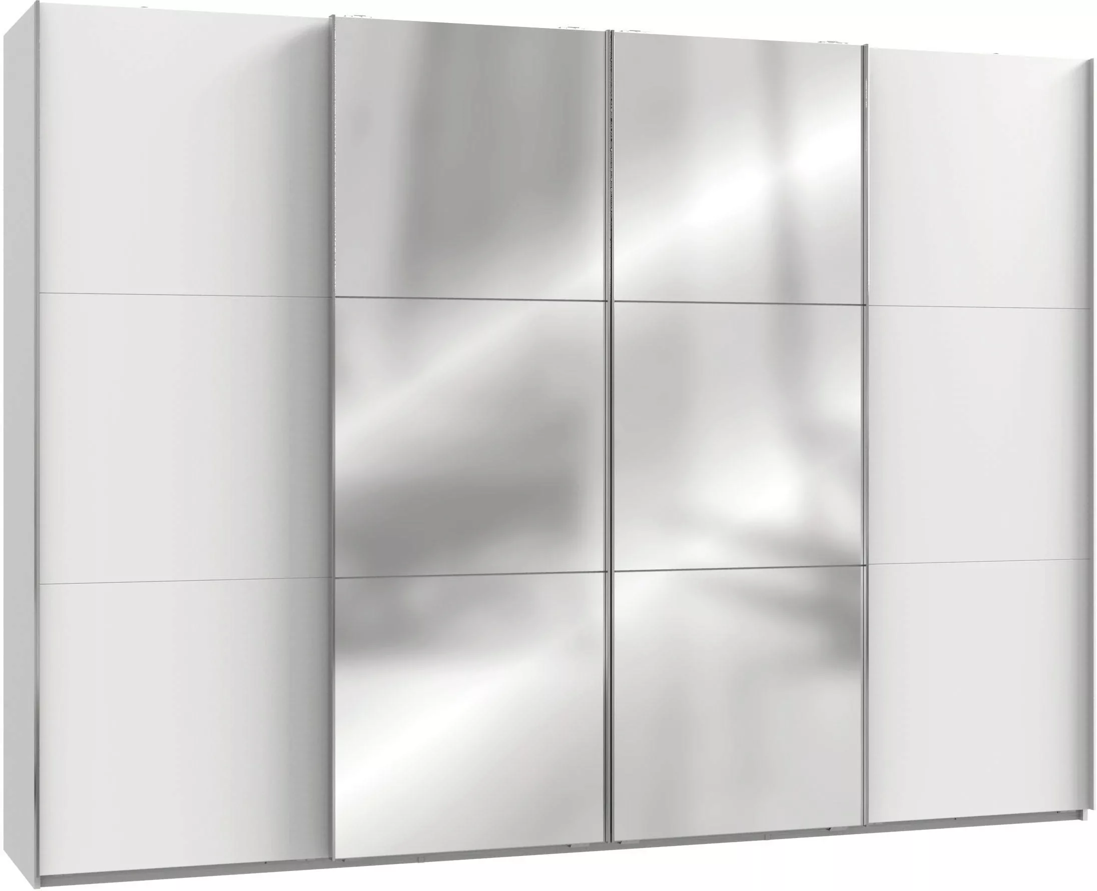 Schiebetürenschrank groß 3m mit Spiegel Weiß LEVEL36 A günstig online kaufen