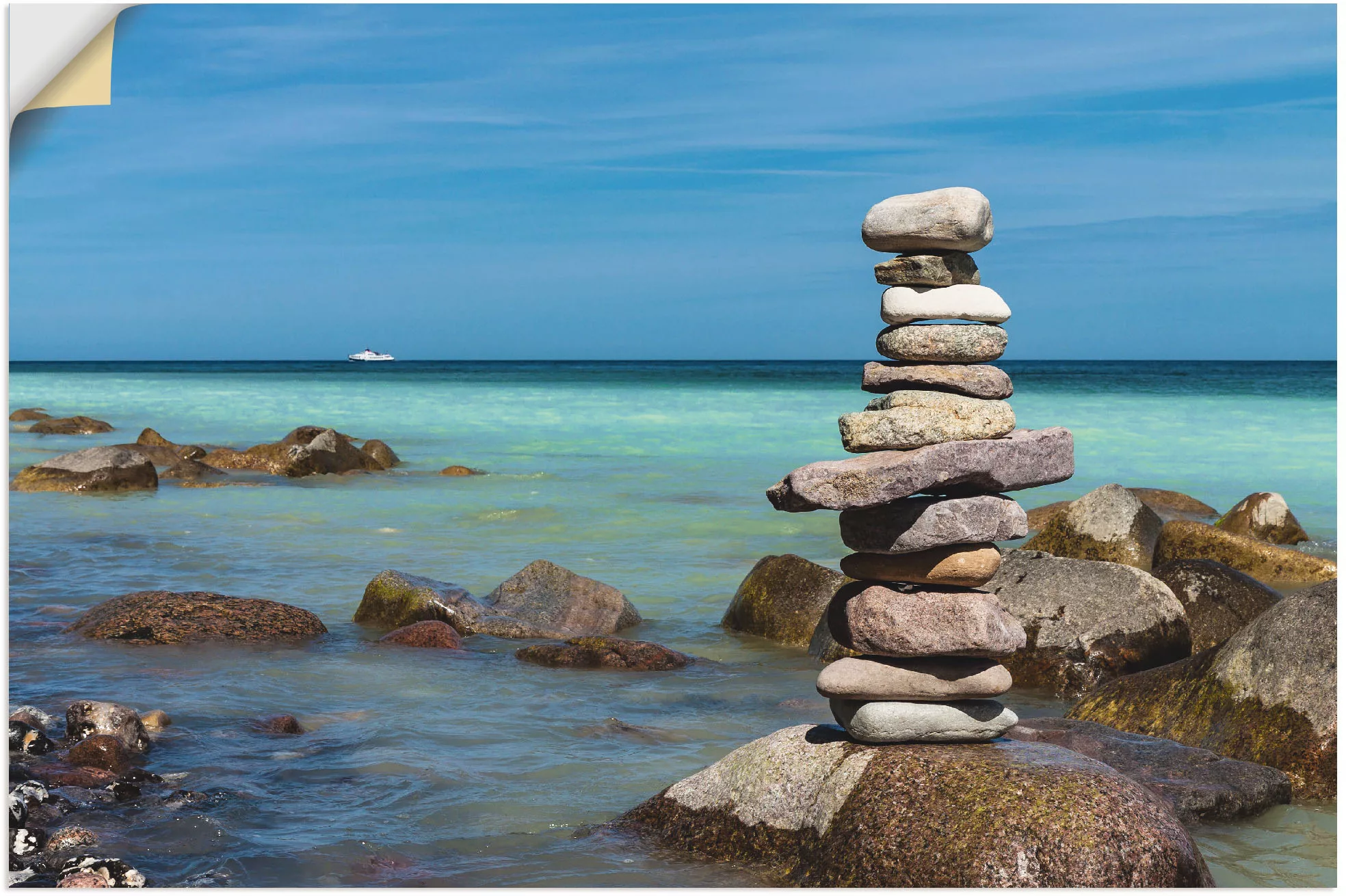 Artland Wandbild "Steine an der Küste der Ostsee", Gewässer, (1 St.), als A günstig online kaufen