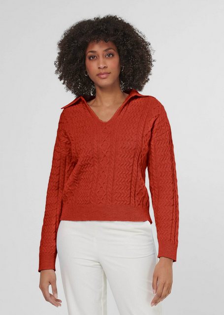 MADELEINE Strickpullover Zopfpullover mit V-Ausschnitt günstig online kaufen