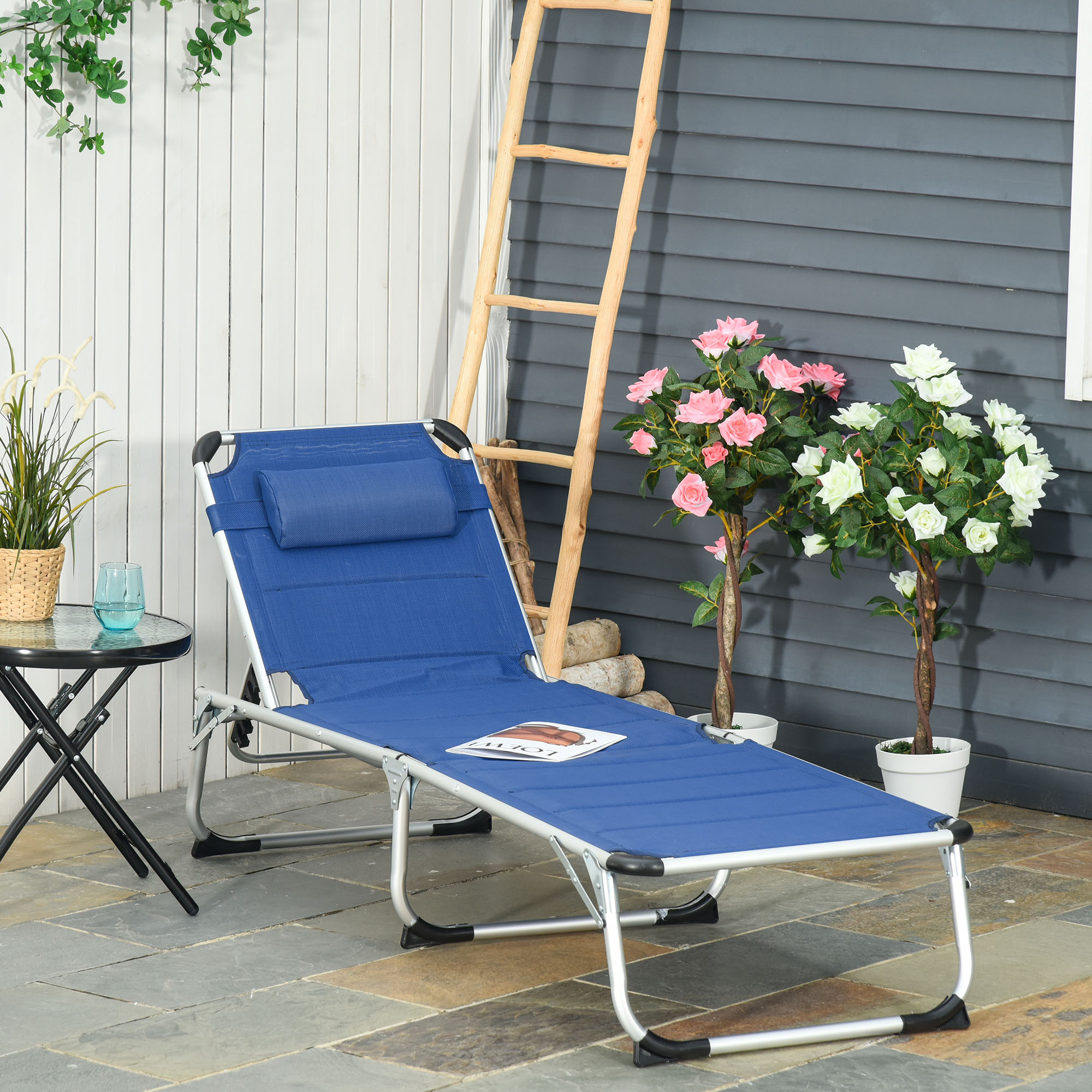 Outsunny Sonnenliege klappbar mit mehrfach verstellbarer Rückenlehne und ab günstig online kaufen
