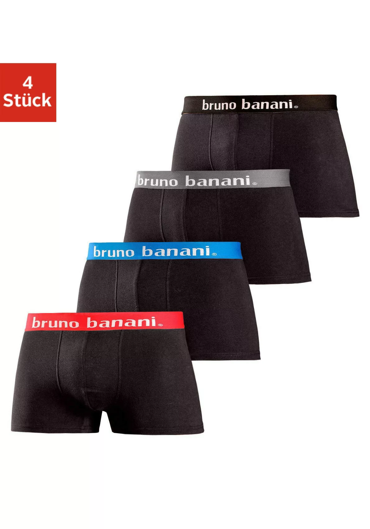 Bruno Banani Hipster, (Packung, 4 St.), Boxershorts in uni oder gemustert a günstig online kaufen