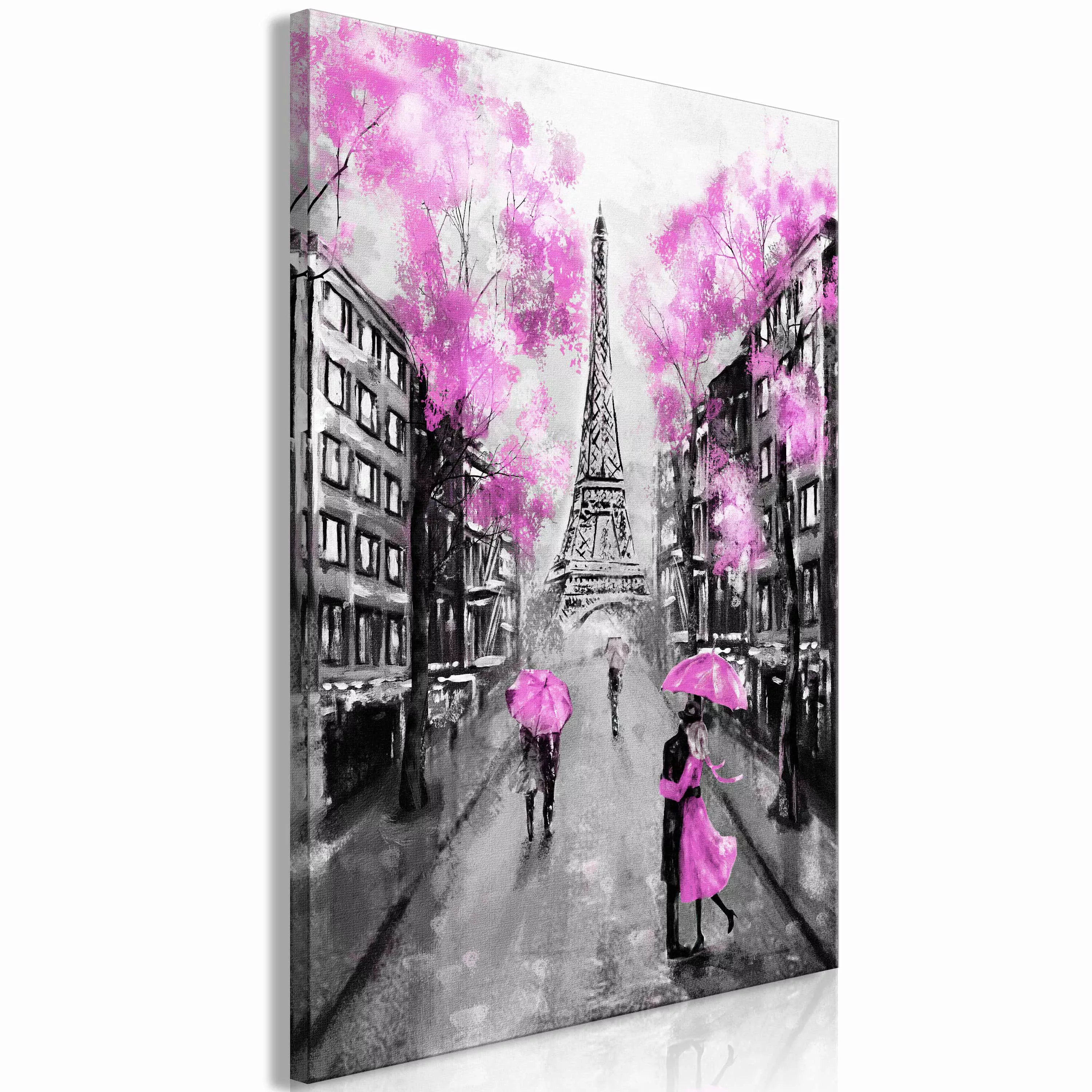 Wandbild - Paris Rendez-Vous (1 Part) Vertical Pink günstig online kaufen