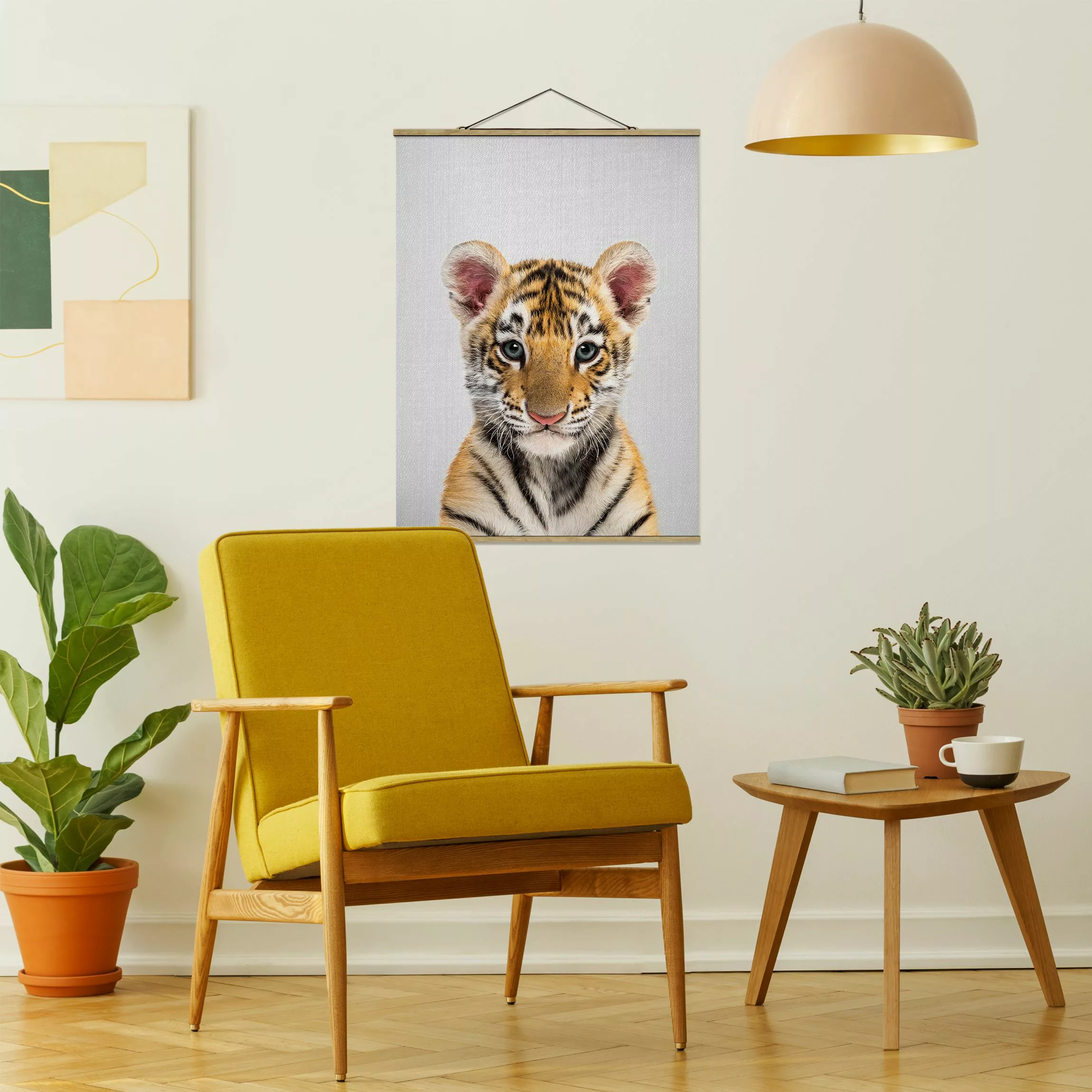 Stoffbild mit Posterleisten Baby Tiger Thor günstig online kaufen