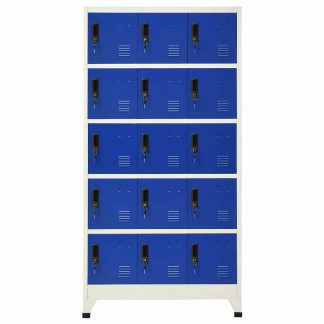 vidaXL Mehrzweckschrank Schließfachschrank Grau und Blau 90x40x180 cm Stahl günstig online kaufen