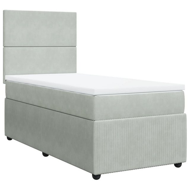 vidaXL Bettgestell Boxspringbett mit Matratze Hellgrau 100x200 cm Samt Bett günstig online kaufen