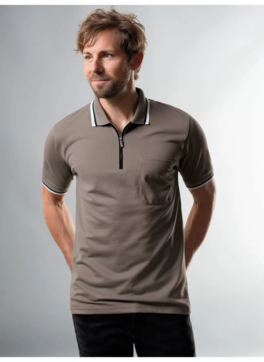Trigema Poloshirt TRIGEMA Poloshirt mit Reißverschluss (1-tlg) günstig online kaufen