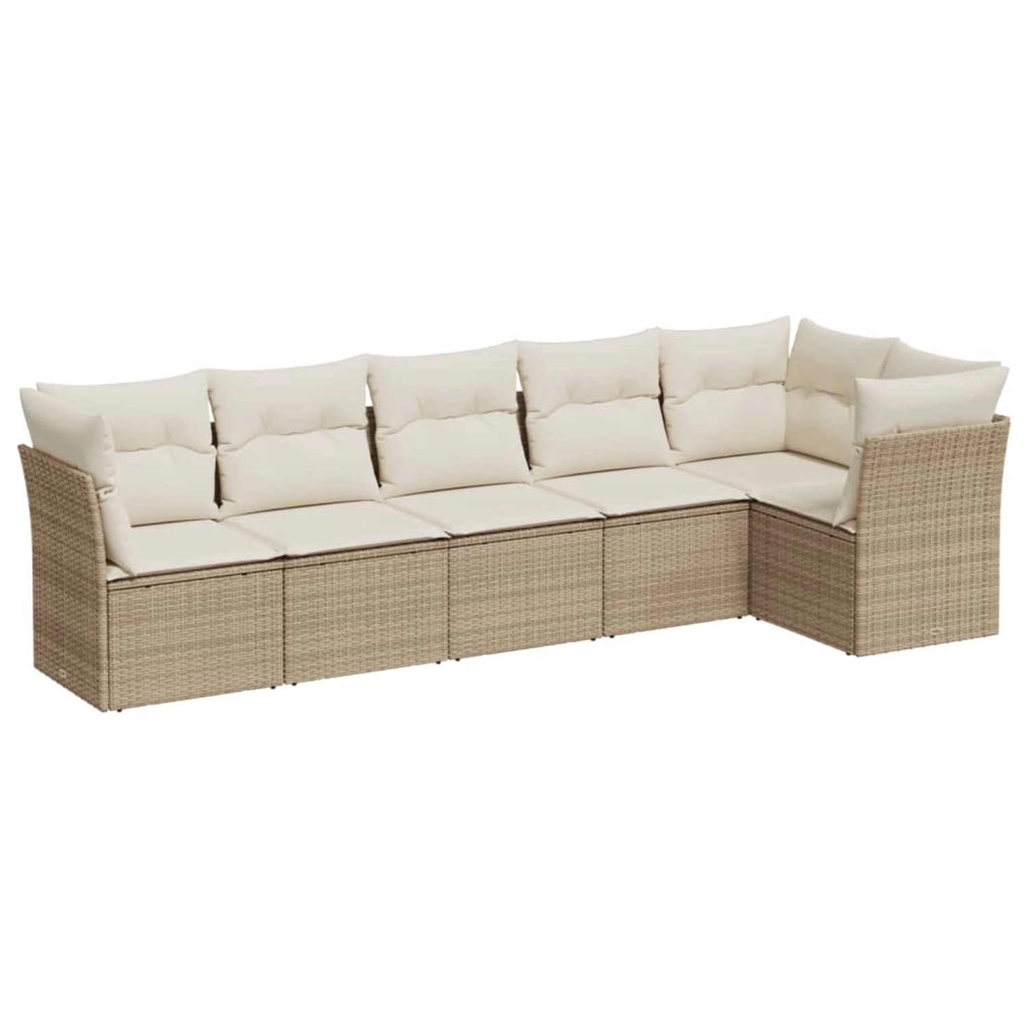 vidaXL 6-tlg Garten-Sofagarnitur mit Kissen Beige Poly Rattan Modell 30 günstig online kaufen