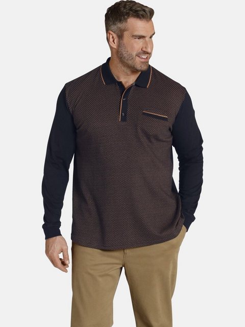 Charles Colby Langarm-Poloshirt »EARL BEDWYR« mit Jacquard Muster günstig online kaufen