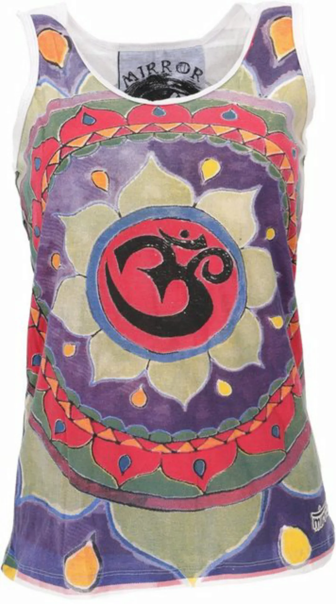 Guru-Shop T-Shirt Mirror Tank Top, Yoga-Top - Mandala OM/weiß Festival, Goa günstig online kaufen