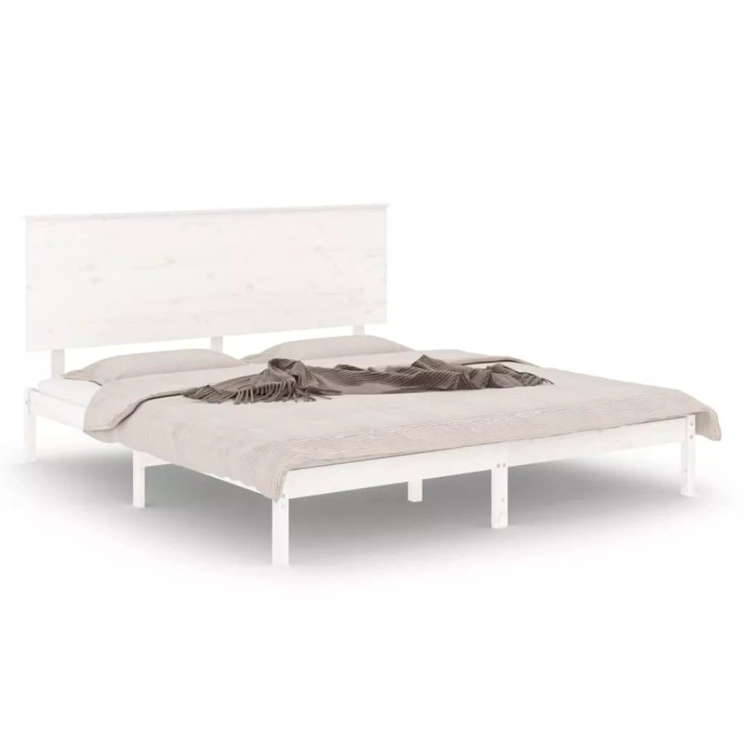 vidaXL Bettgestell Massivholzbett Weiß Kiefer 200x200 cm Bett Bettgestell D günstig online kaufen