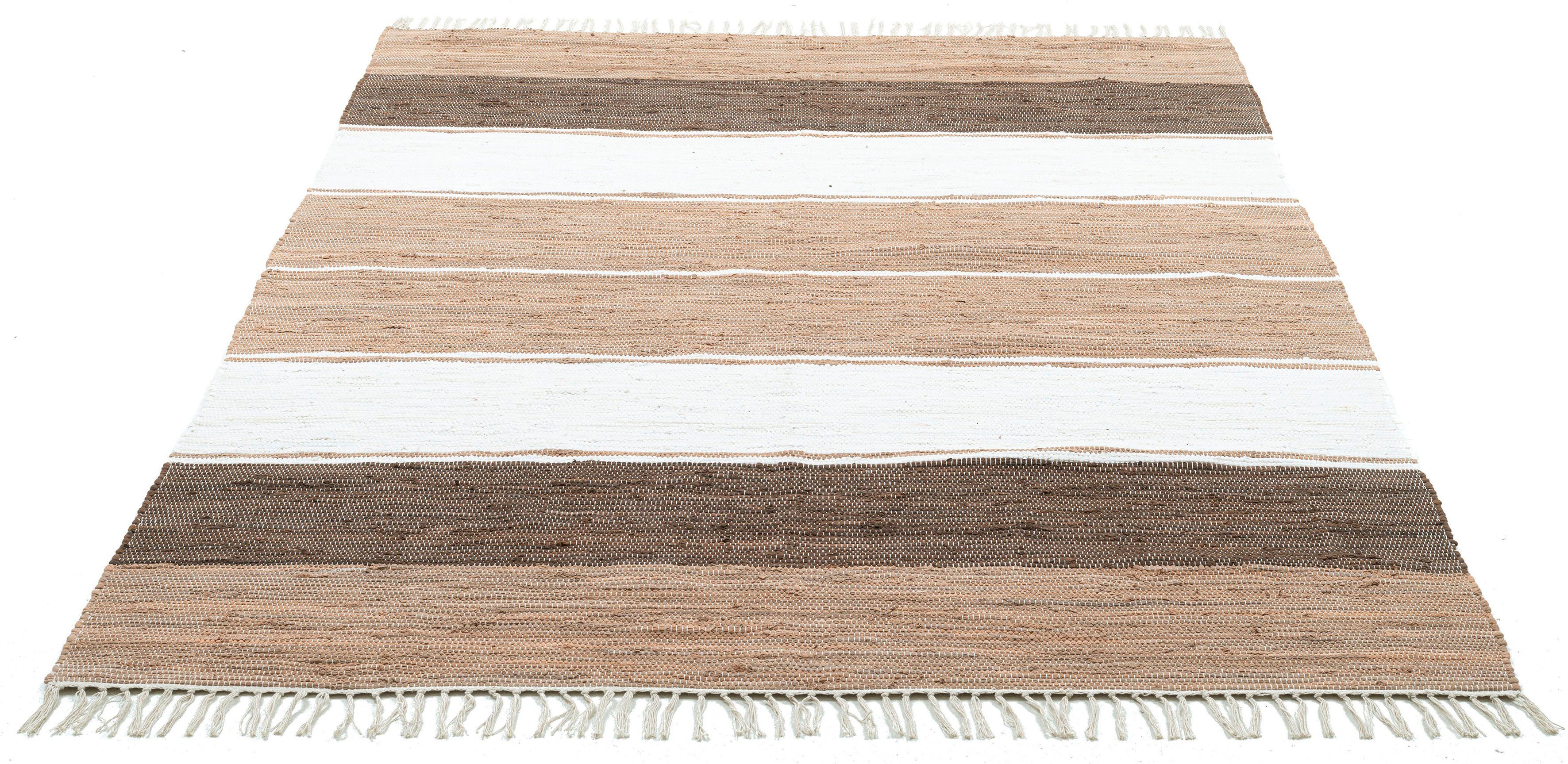 THEKO Teppich Stripe Cotton, handgewebt, rechteckig, günstig online kaufen