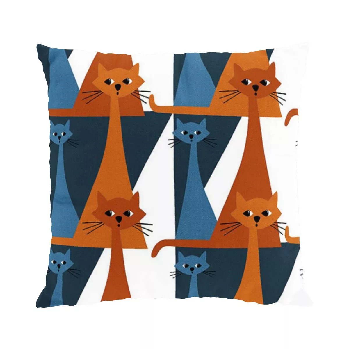Kitty Kissenbezug 47 x 47cm blau-orange günstig online kaufen