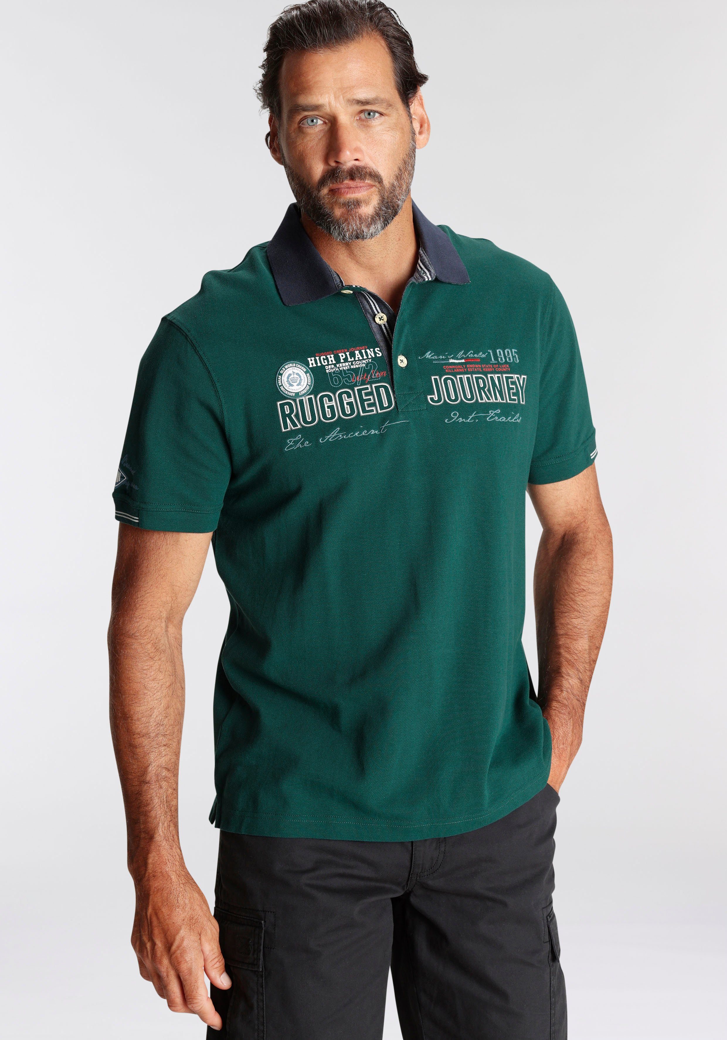 Man's World Poloshirt Kurzarm, mit Print, günstig online kaufen