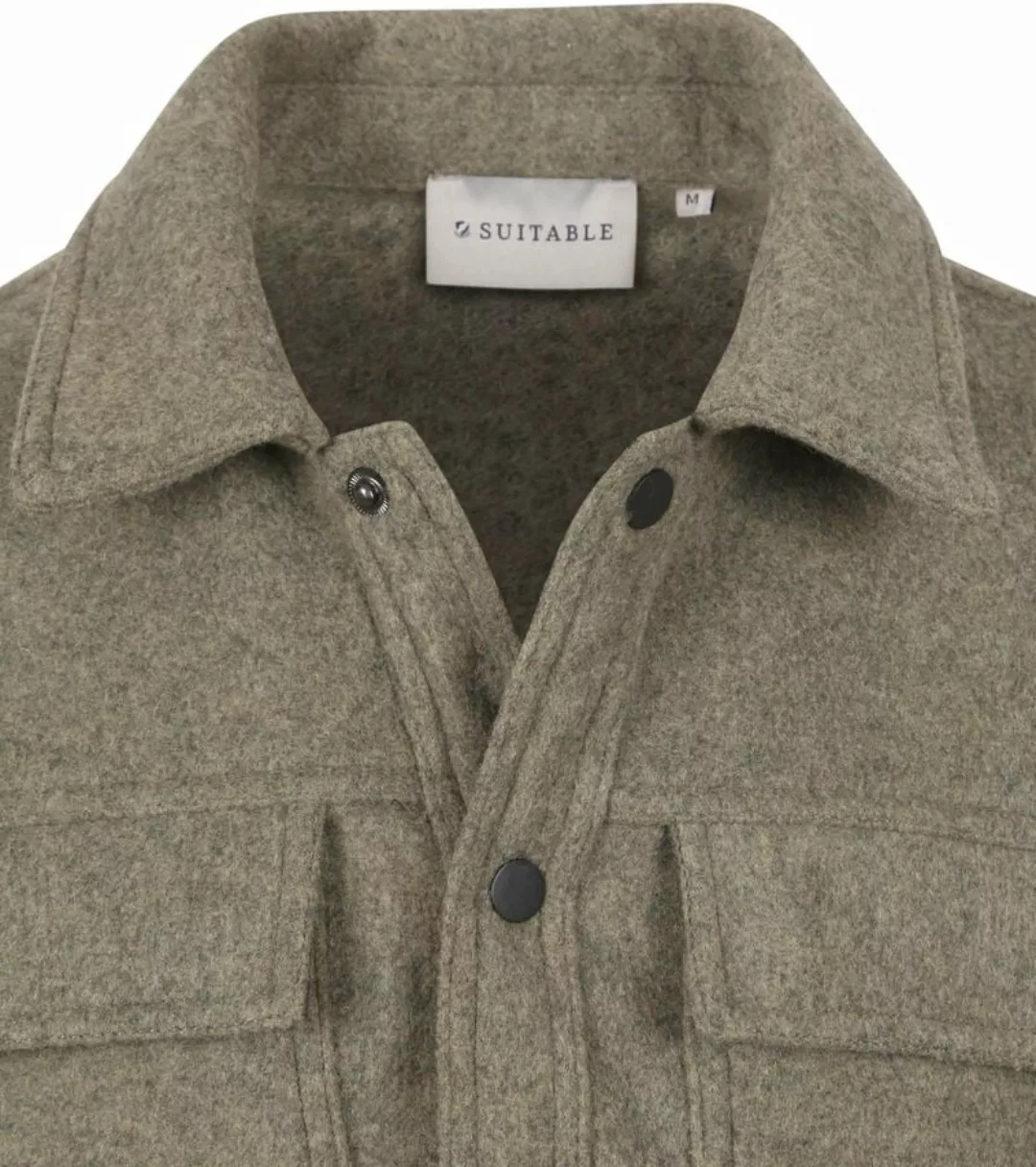 Suitable Overshirt Wool Blend Olivgrün - Größe M günstig online kaufen