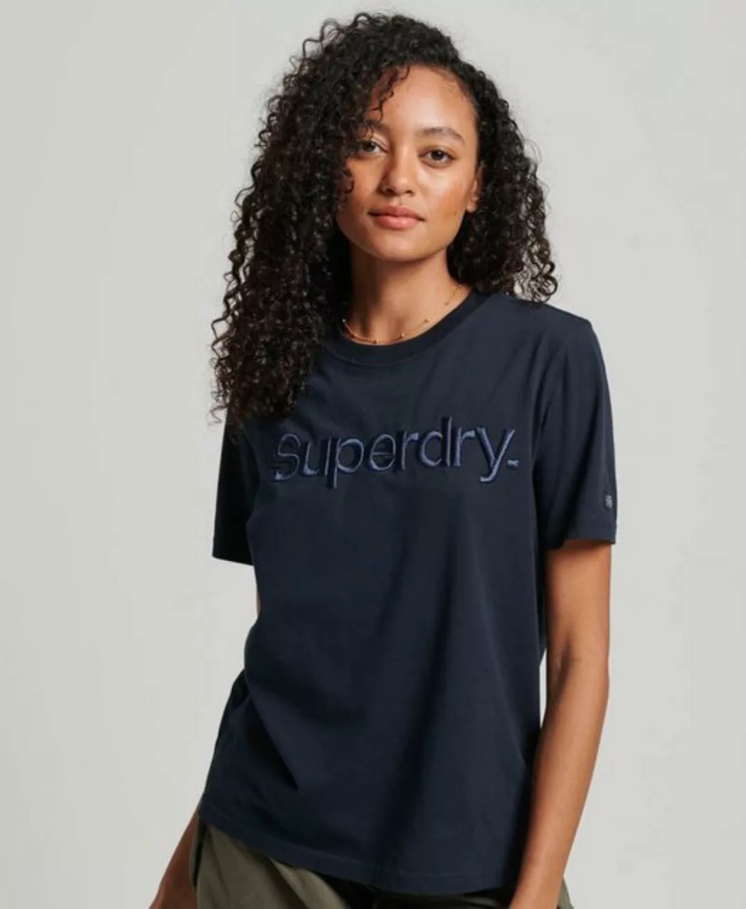 Superdry T-Shirt TONAL EMBROIDERED LOGO T SHIRT Eclipse Navy günstig online kaufen