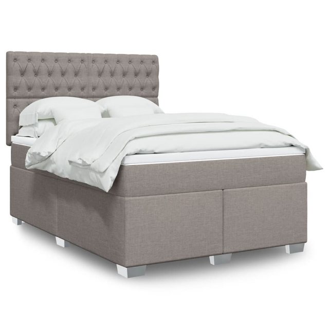 vidaXL Boxspringbett, Boxspringbett mit Matratze Taupe 160x200 cm Stoff günstig online kaufen