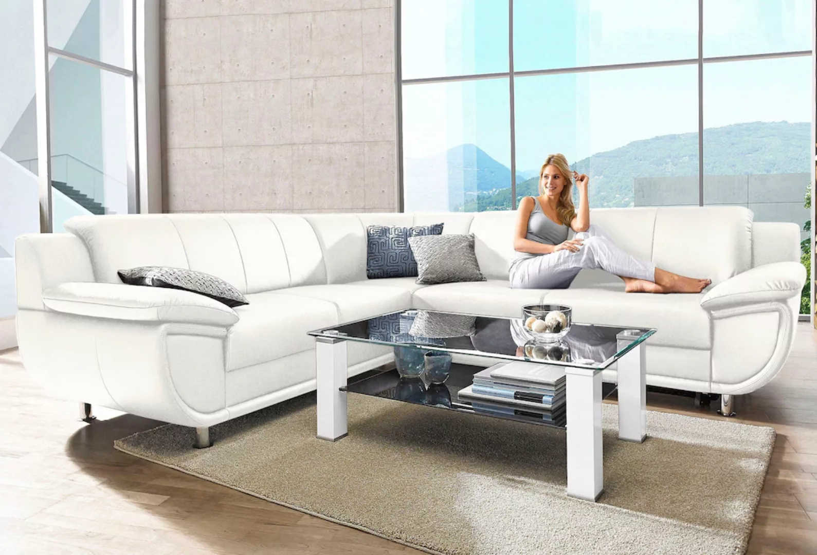 TRENDMANUFAKTUR Ecksofa "Rondo wahlweise mit Schlaffunktion, 267x247 cm (Bx günstig online kaufen