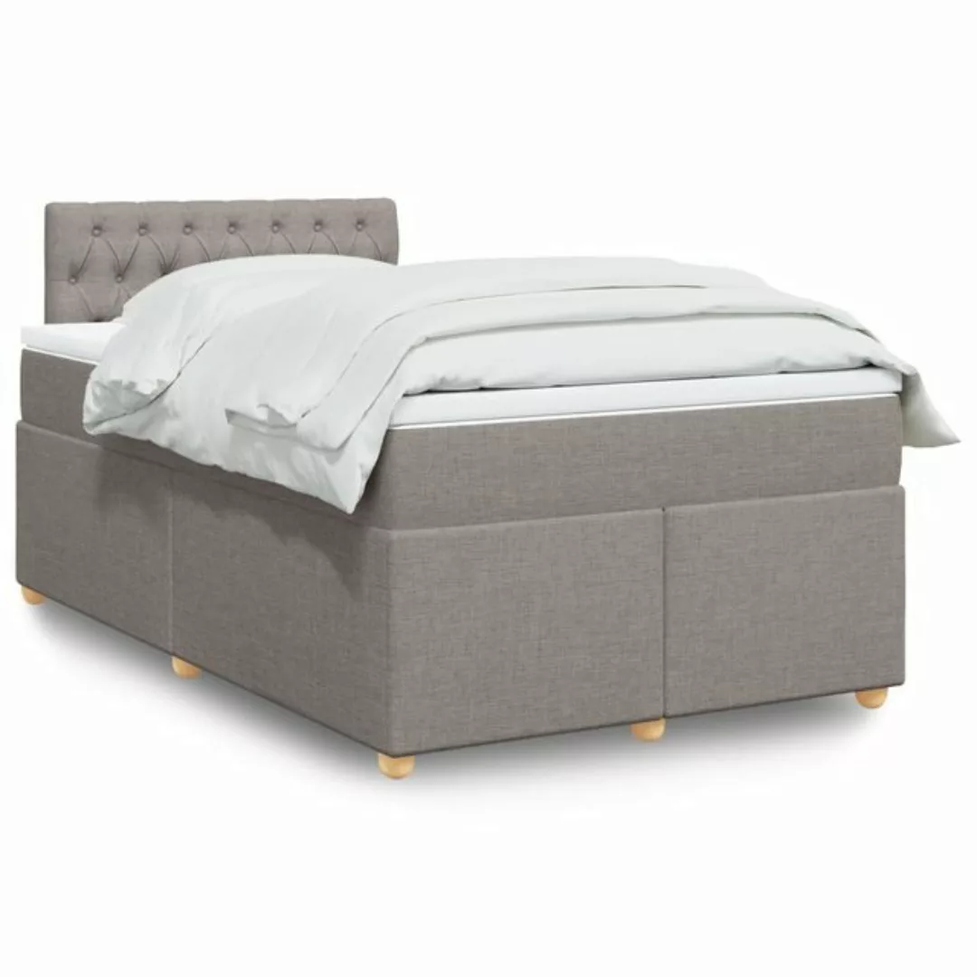 vidaXL Boxspringbett, Boxspringbett mit Matratze Taupe 120x190 cm Stoff günstig online kaufen