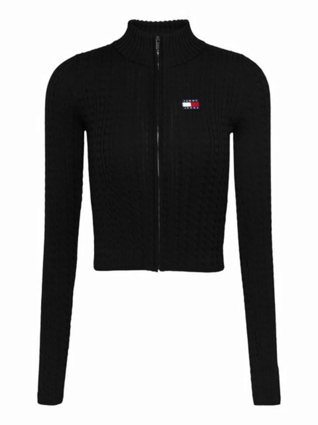 Tommy Jeans Strickjacke TJW ZIP-THRU CABLE CARDIGAN mit Zopfmuster, Logo-Ba günstig online kaufen