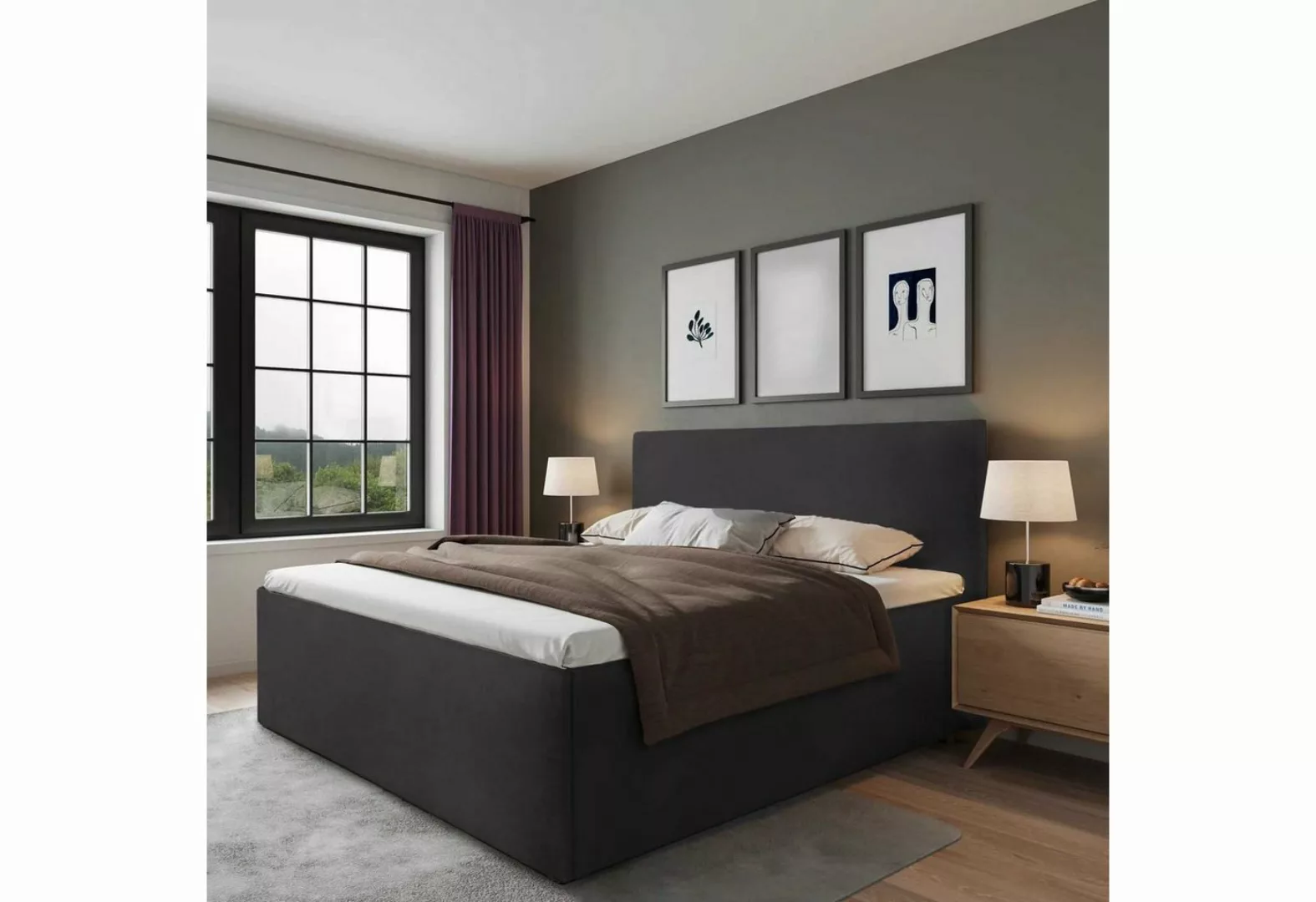 Halmon Schlafkomfort Betten Polsterbett Gent, Seitenhöhe 40cm günstig online kaufen