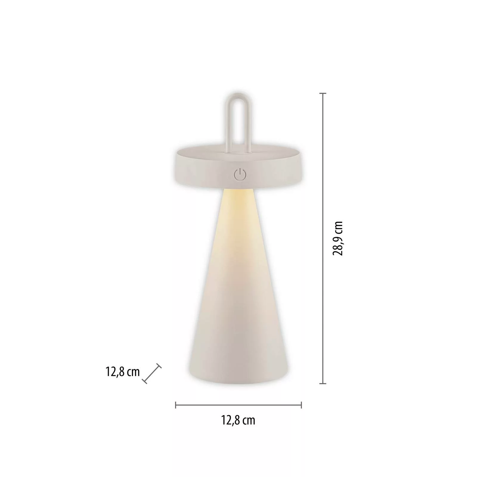 LED Akku Tischleuchte Alwa in Beige 1,5W 70lm IP44 günstig online kaufen