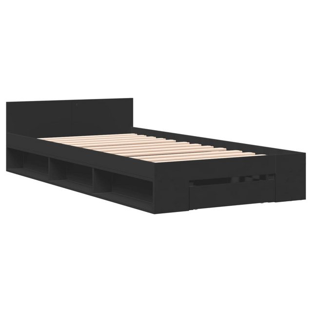 vidaXL Bett Bettgestell mit Schublade Schwarz 75x190 cm Holzwerkstoff günstig online kaufen