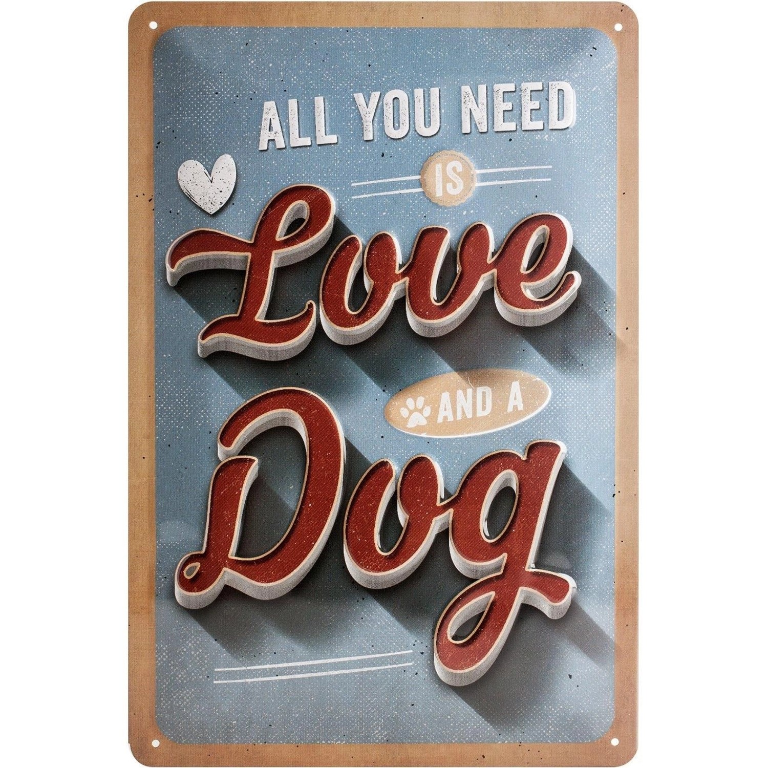 Nostalgic-Art Blechschild 20 x 30cm - PfotenSchild - Love Dog günstig online kaufen