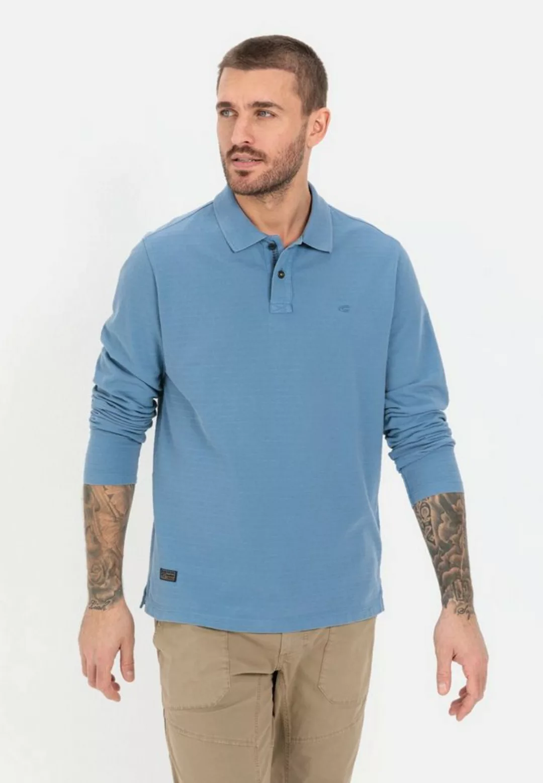 camel active Poloshirt aus reiner Baumwolle Shirts_Langarm-Poloshirt günstig online kaufen