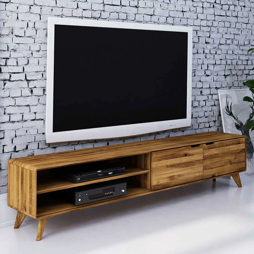 Fernsehboard aus Wildeiche Massivholz 220 cm breit günstig online kaufen