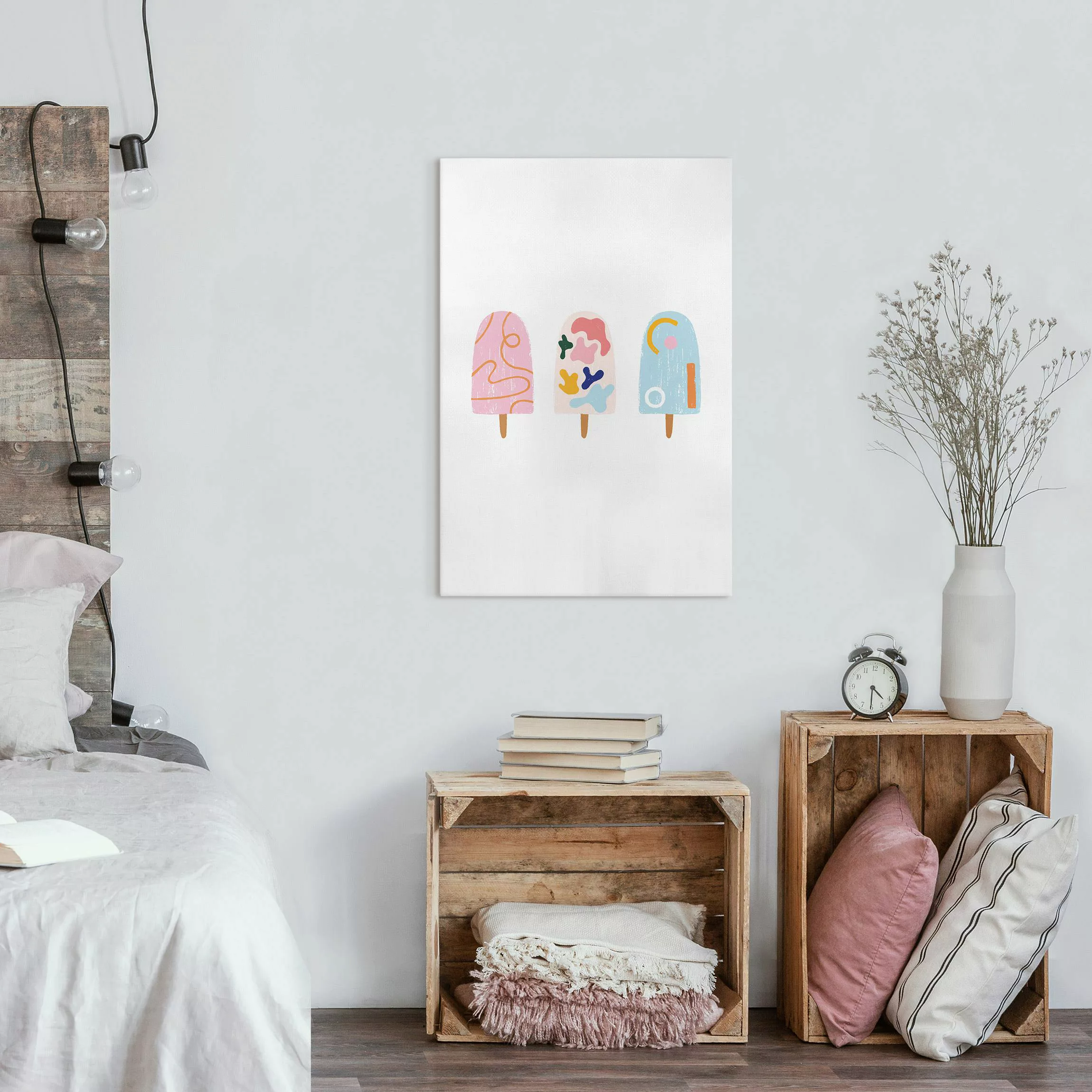 Leinwandbild Illustration Eis am Stiel günstig online kaufen