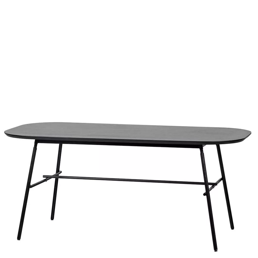 Ovaler Esszimmer Tisch aus Mangobaum Massivholz und Metall 180 cm breit günstig online kaufen