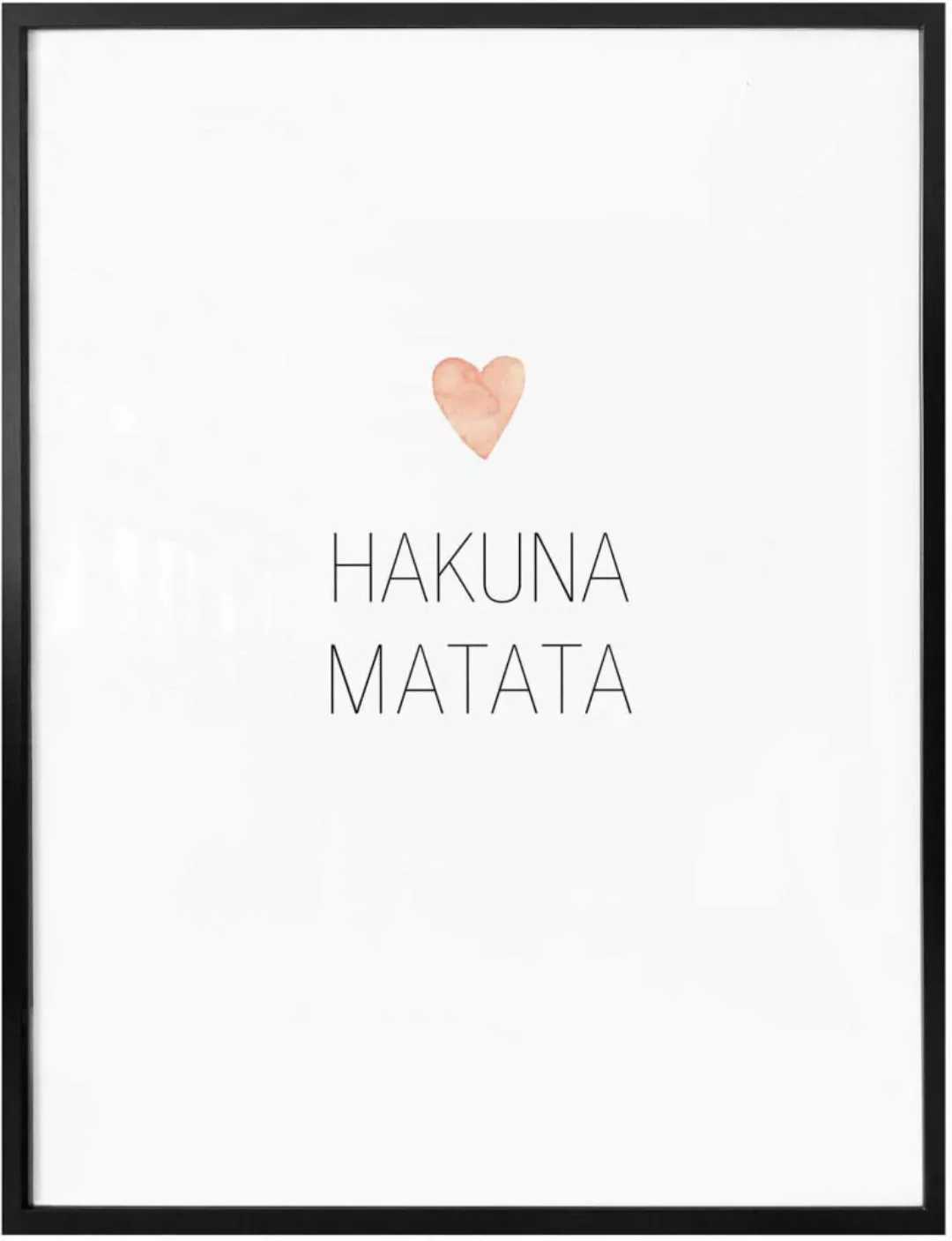 Wall-Art Poster "Hakuna Matata", Schriftzug, (1 St.), Poster ohne Bilderrah günstig online kaufen