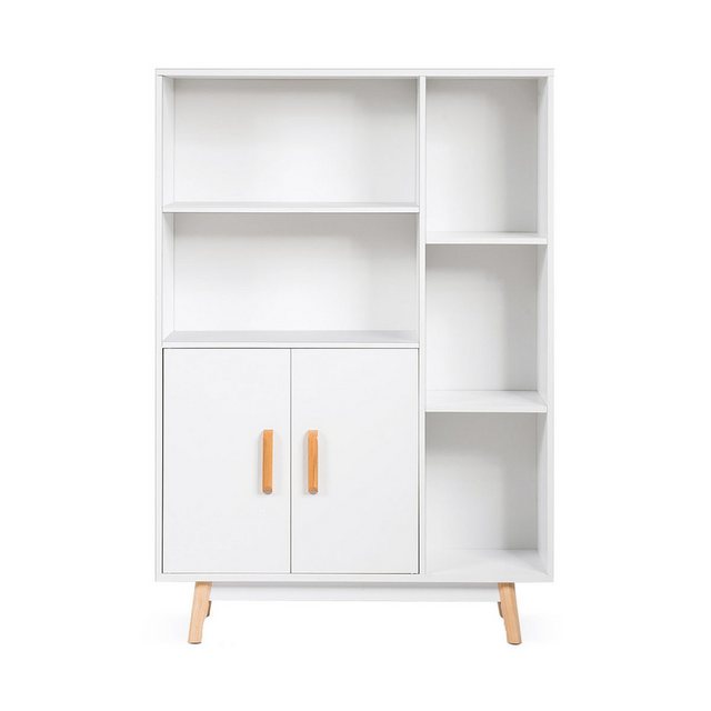 KOMFOTTEU Seitenschrank Bücherregal mit Doppeltüren & 3 Einlegeböden,80x24x günstig online kaufen