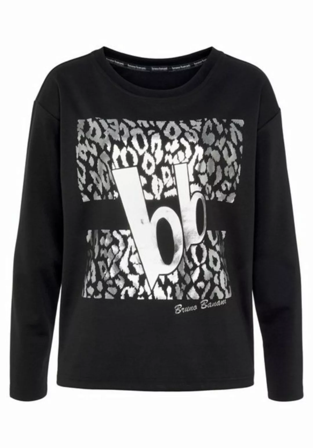 Bruno Banani Sweatshirt silberfarbener Leo-Print NEUE KOLLEKTION günstig online kaufen