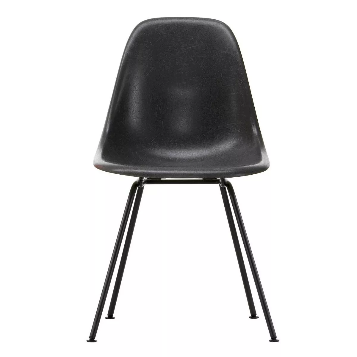 Vitra - Eames Fiberglass Side Chair DSX schwarz - Elefantengrau/Sitzschale günstig online kaufen