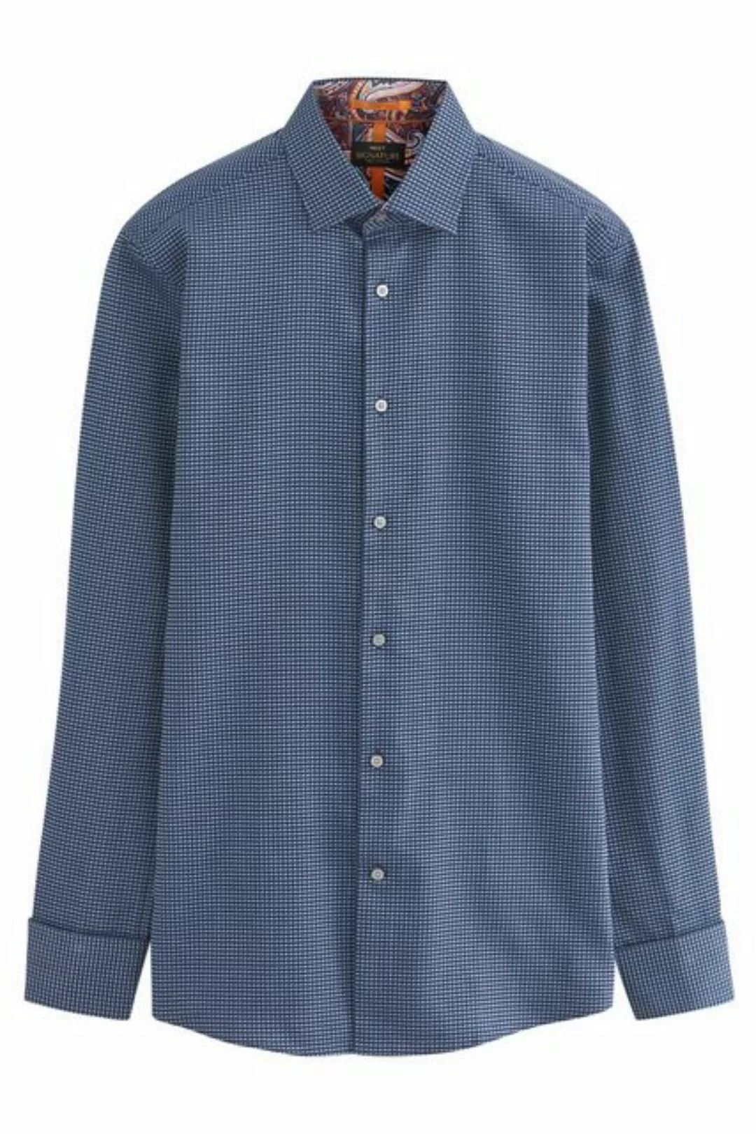 Next Langarmhemd Signature Slim Fit Hemd mit Besatz und Manschetten (1-tlg) günstig online kaufen