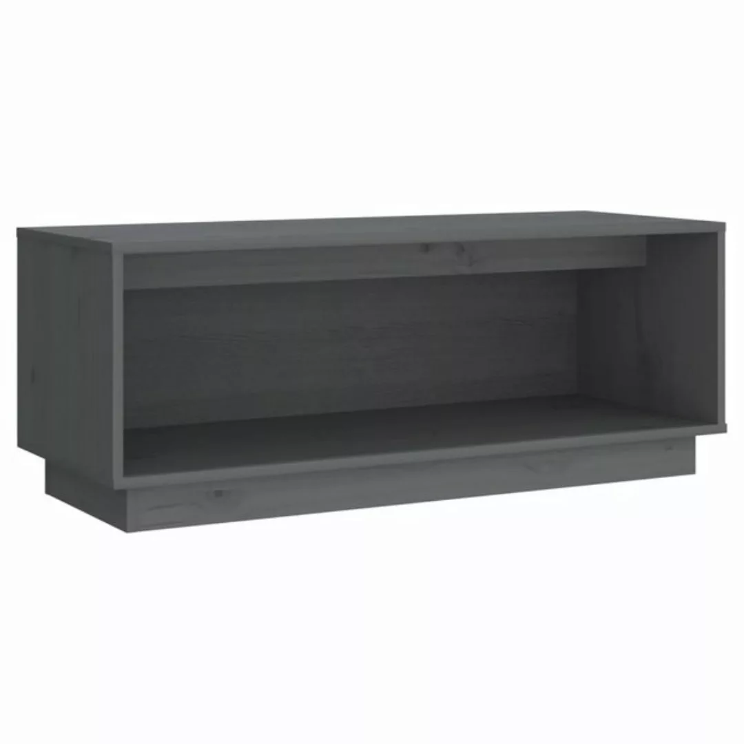 vidaXL TV-Schrank TV-Schrank Grau 90x35x35 cm Massivholz Kiefer Lowboard günstig online kaufen