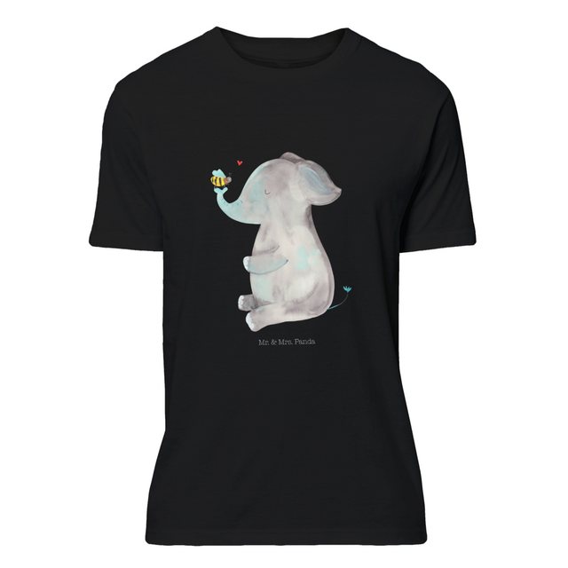 Mr. & Mrs. Panda T-Shirt Elefant & Biene - Schwarz - Geschenk, gute Laune, günstig online kaufen