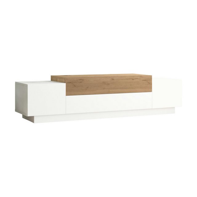 en.casa TV-Schrank Fernsehschrank »Firås« 160x38x39 cm Eiche/Weiß günstig online kaufen