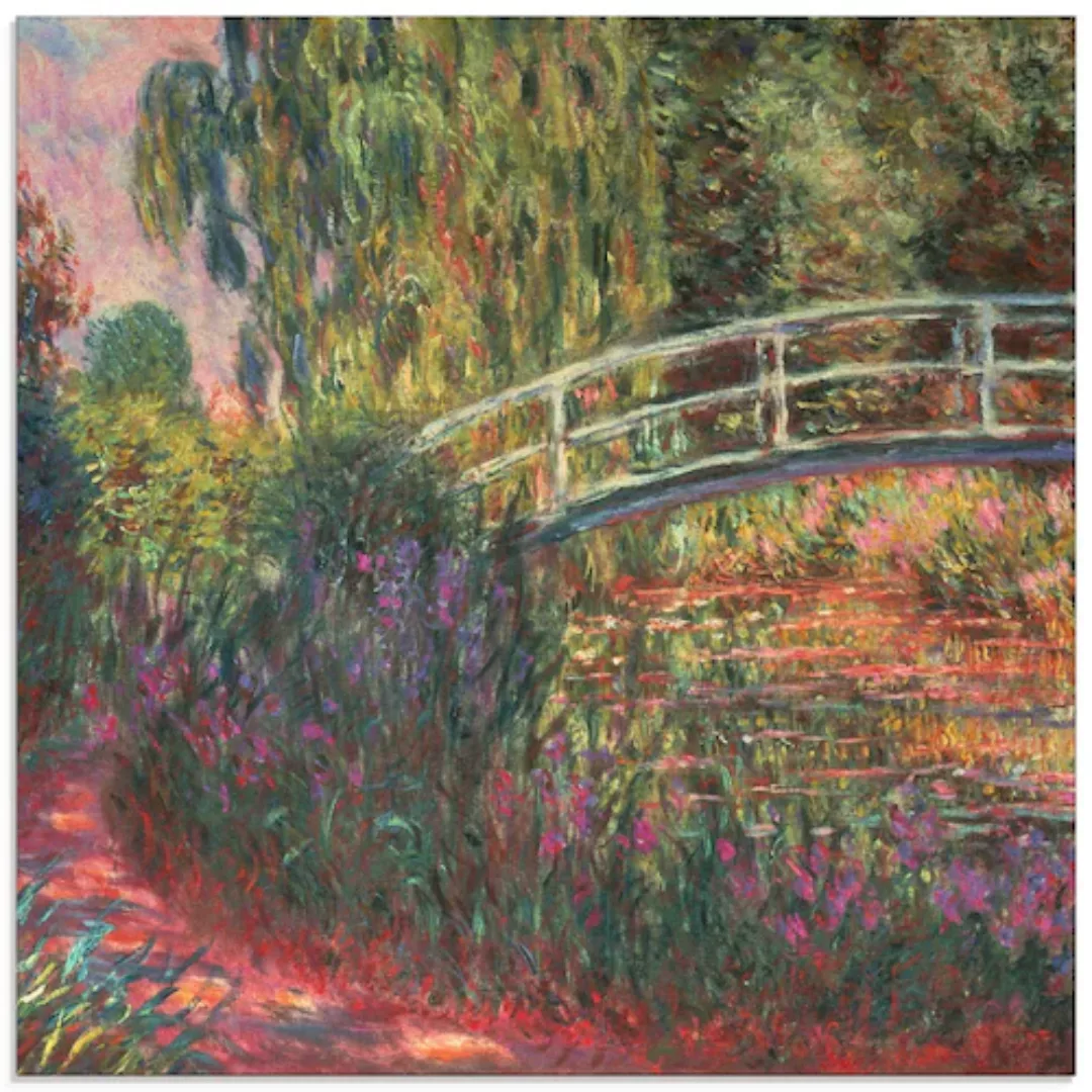 Artland Glasbild "Japanische Brücke im Garten von Giverney", Garten, (1 St. günstig online kaufen