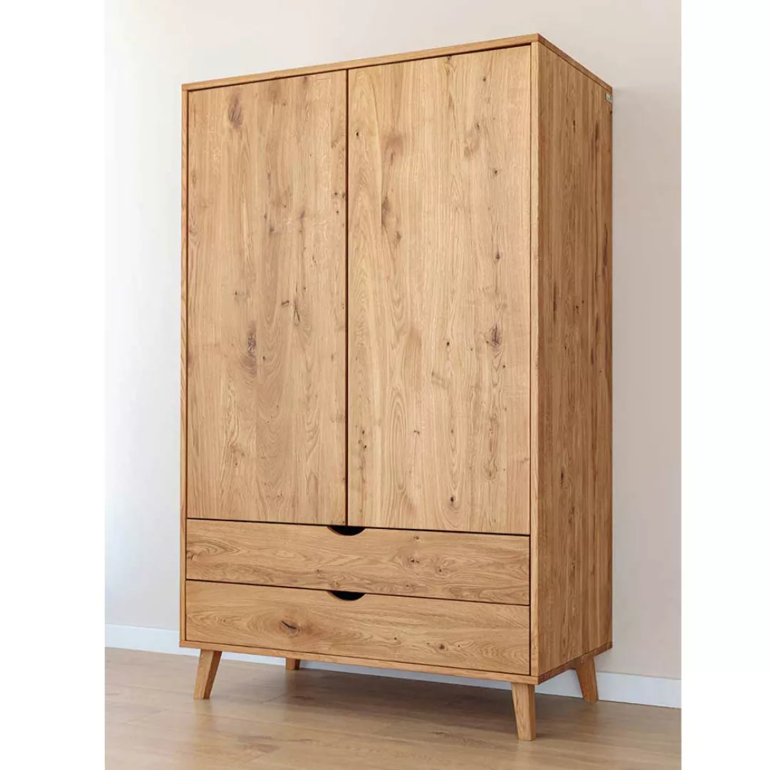 Schlafzimmerschrank Kleiderschrank aus Wildeiche Massivholz 180 cm hoch günstig online kaufen