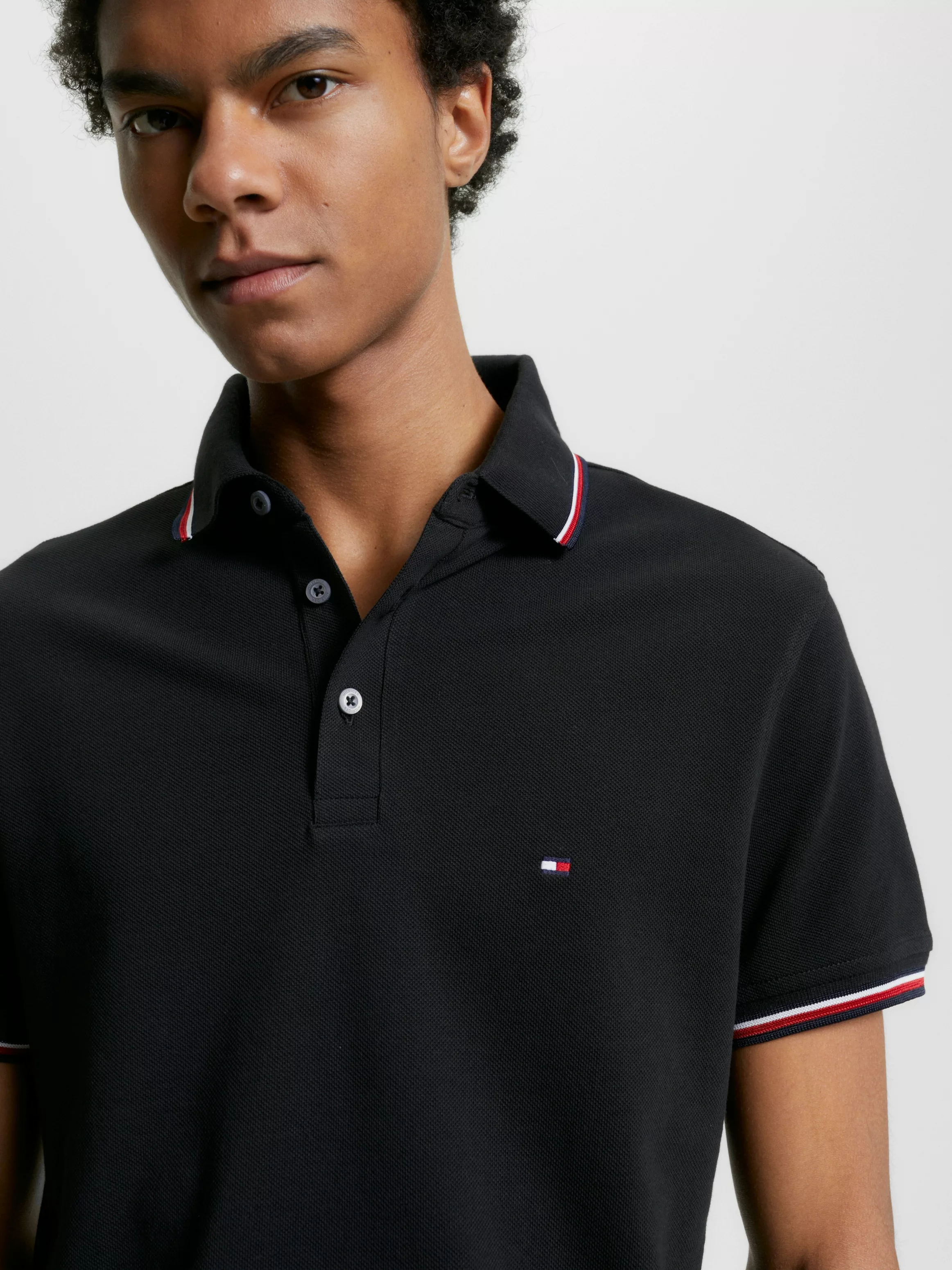 Tommy Hilfiger Poloshirt 1985 RWB TIPPED SLIM POLO mit TH-Farben an Ärmel u günstig online kaufen