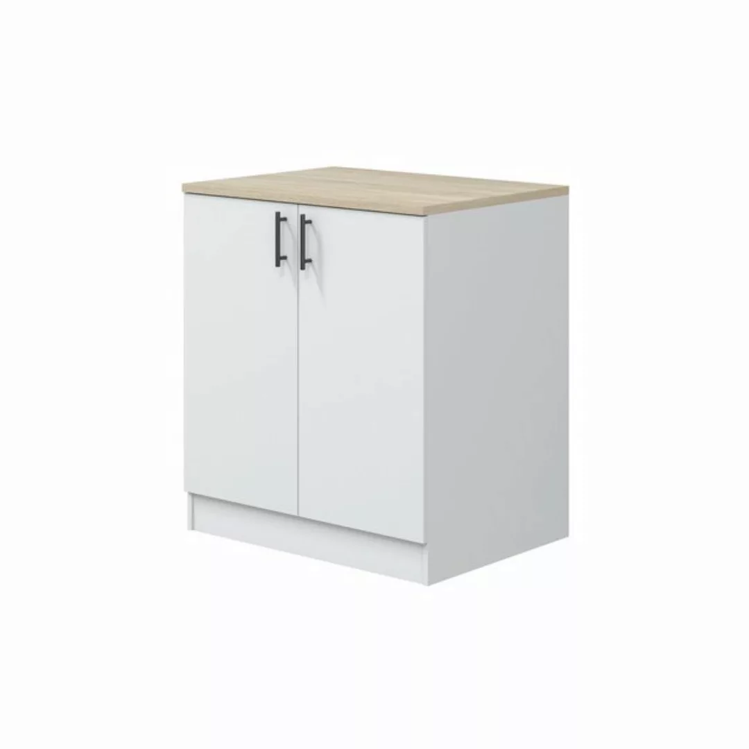 freiraum Spülenunterschrank KIRA in Weiß glänzend/Mattweiß - 80x90x60 (BxHx günstig online kaufen