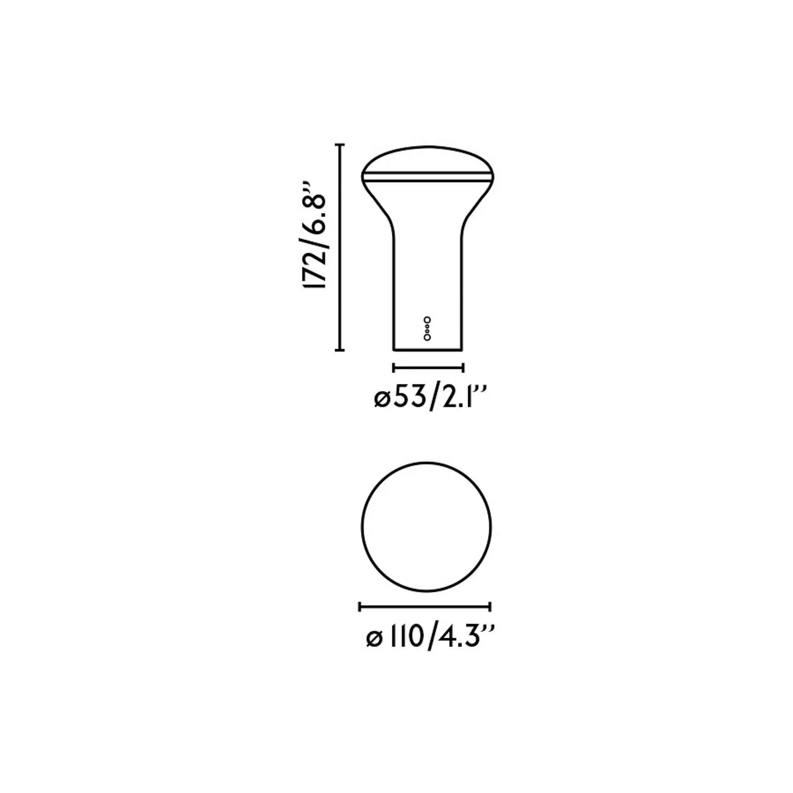 LED-Akku-Tischlampe Buddy, weiß/blau, Polycarbonat, Ø 11 cm günstig online kaufen